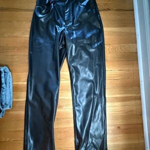 Abercrombie & Fitch Black High-Rise Faux Leather Pants